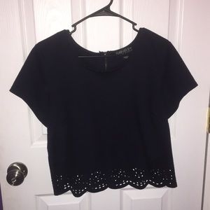 Navy Blue Crop Top